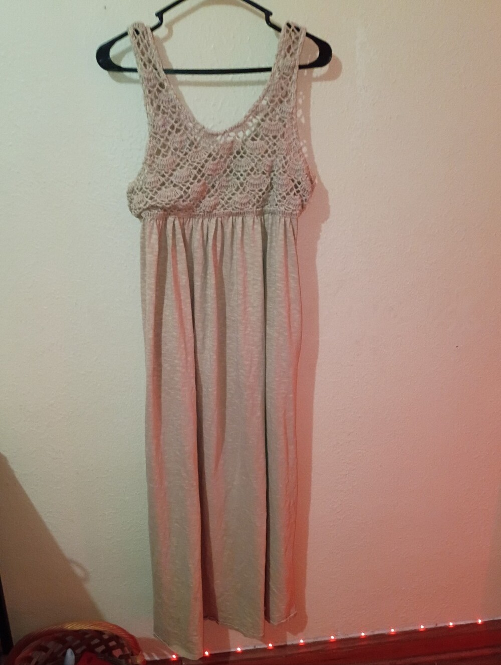 Aerie Size Large Crochet Bodice Maxi Dress -